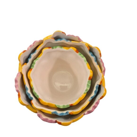 Housewares International Ceramic Easter Chicks Eggs 3 Piece Nesting Bowls Set - Picture 2 of 16